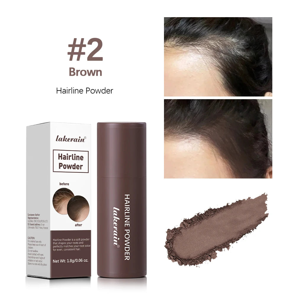 Lakerain Hairline Powder #5 Black - Antes y después