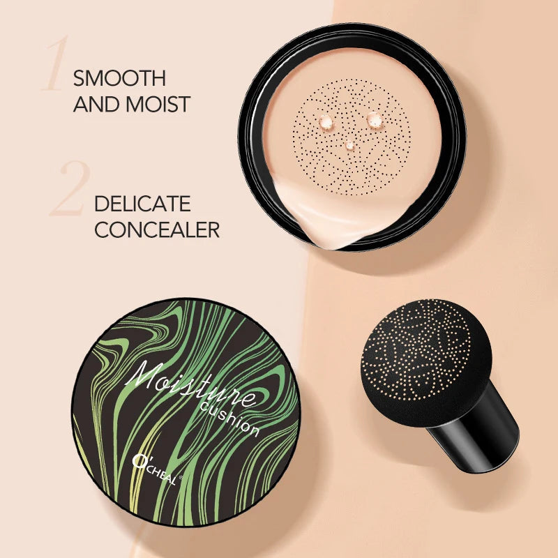 Base de Maquillaje Moisture Cushion O'CHEAL con aplicador