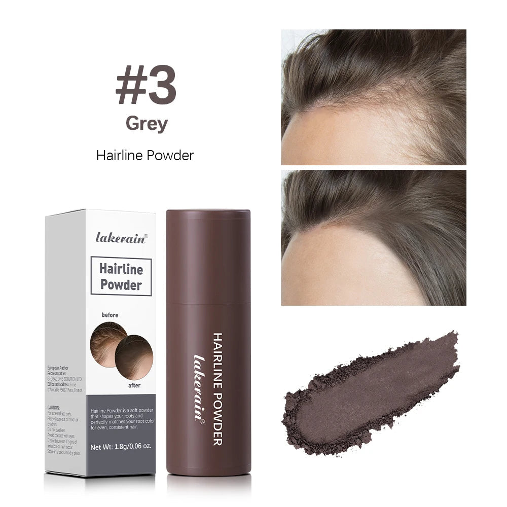 Lakerain Hairline Powder #4 Dark Brown - Antes y después